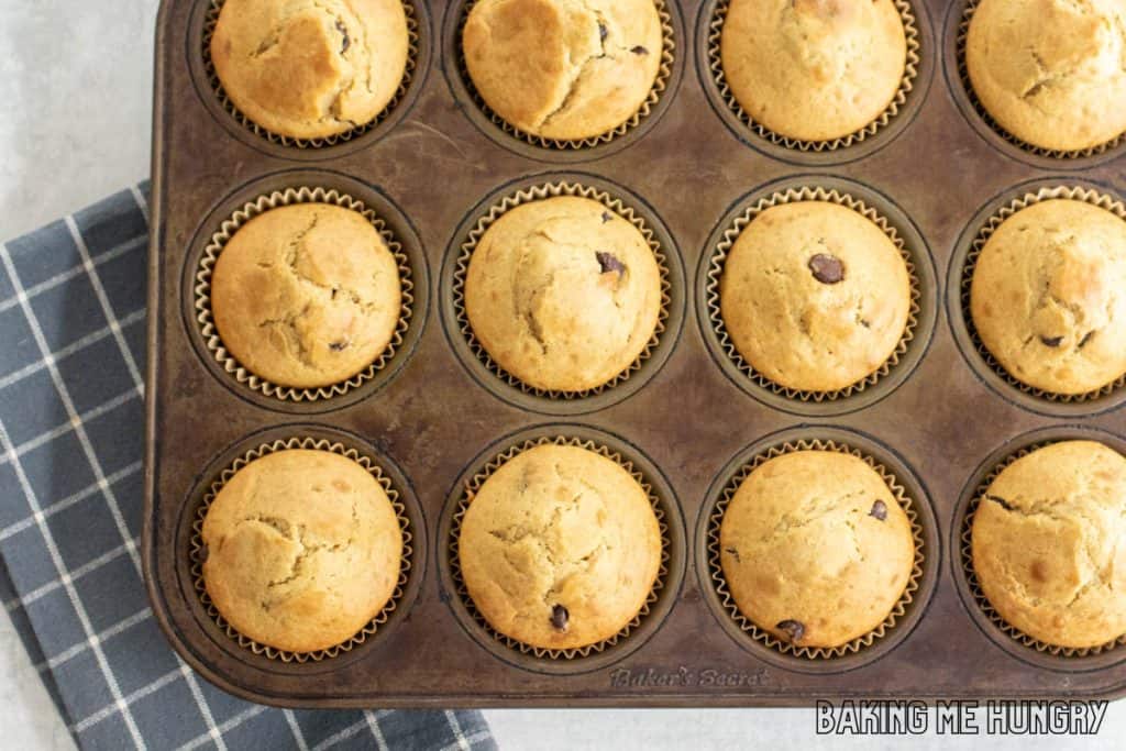 baked muffins in pan