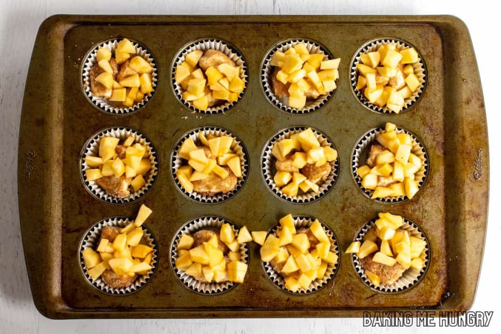 apples on top of dough