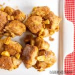 mini monkey bread close up on white platter