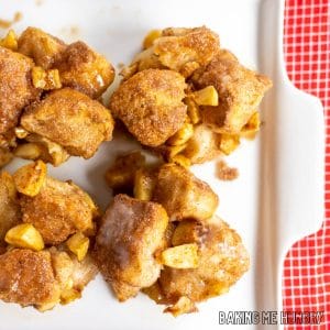 mini monkey bread close up on white platter