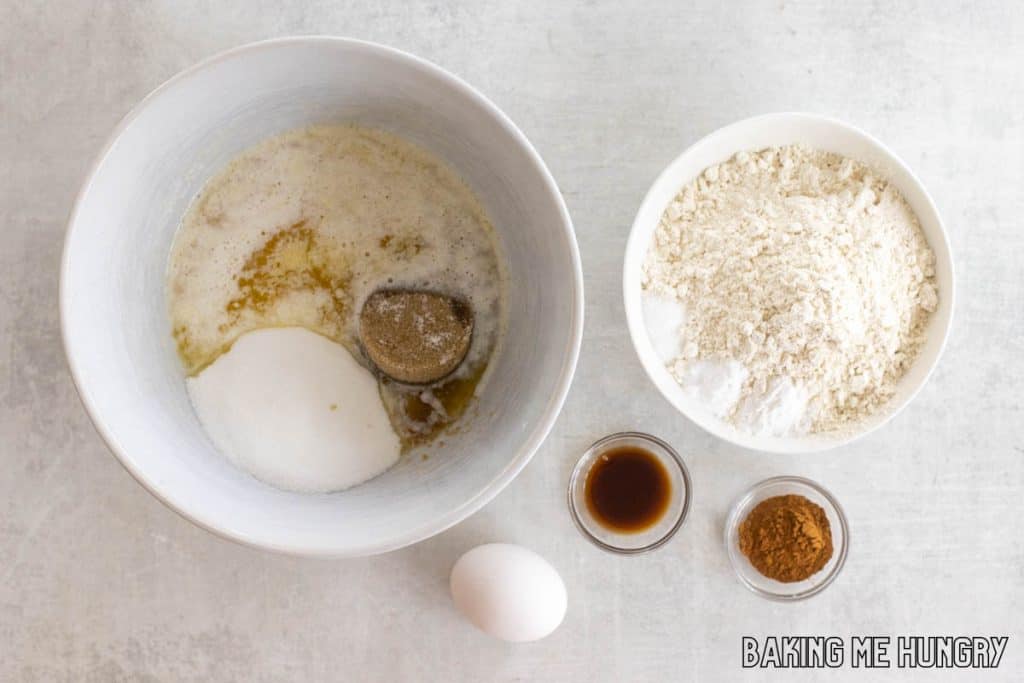 ingredients in bowls